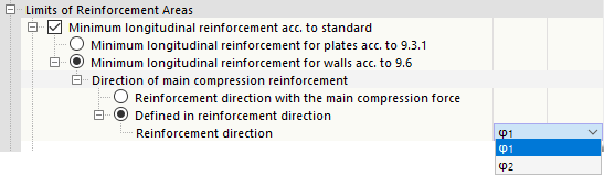 Armatura longitudinale minima secondo la norma per pareti
