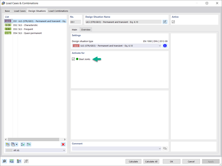 Attivazione dell'add-on Situazione di progetto per i giunti in acciaio