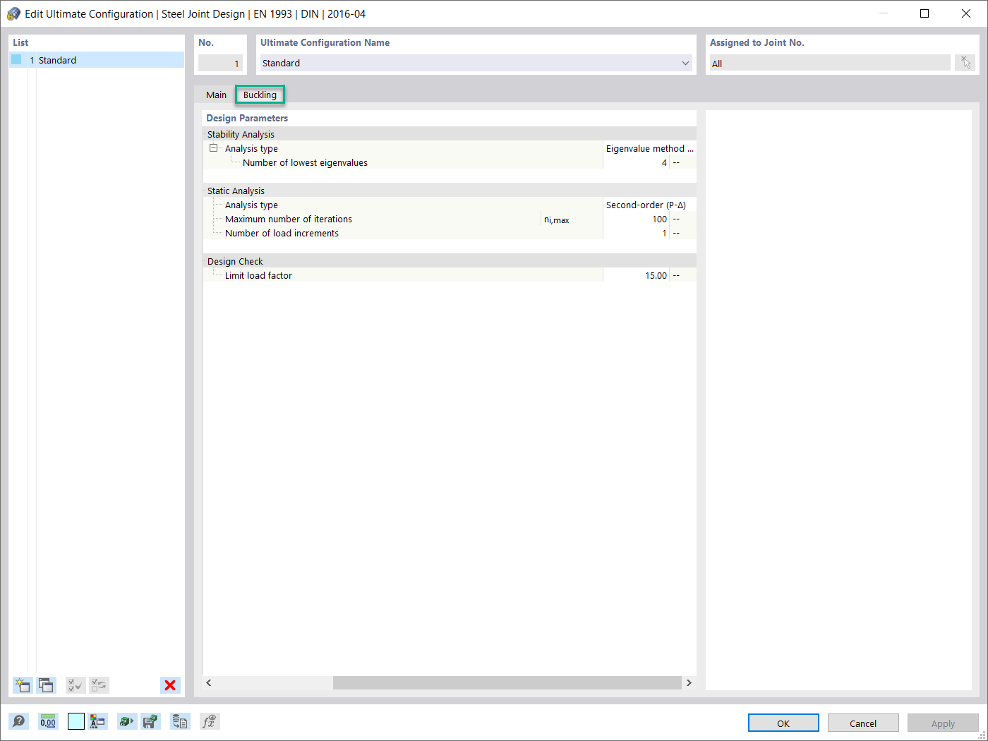 Parametri di progetto per l'instabilità