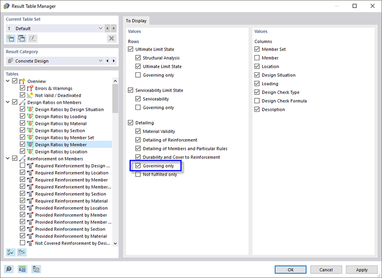 Selezione dei risultati "determinanti".