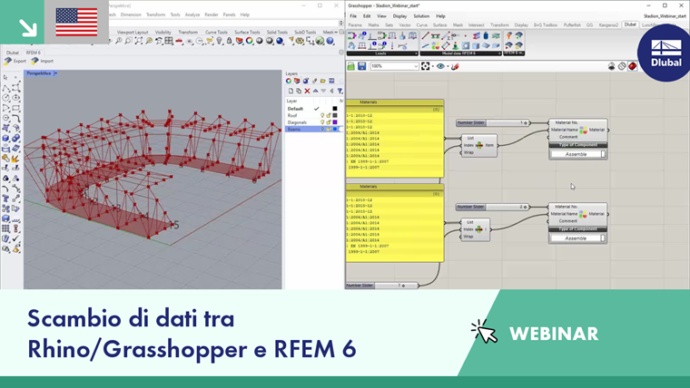 Scambio di dati tra Rhino/Grasshopper e RFEM 6