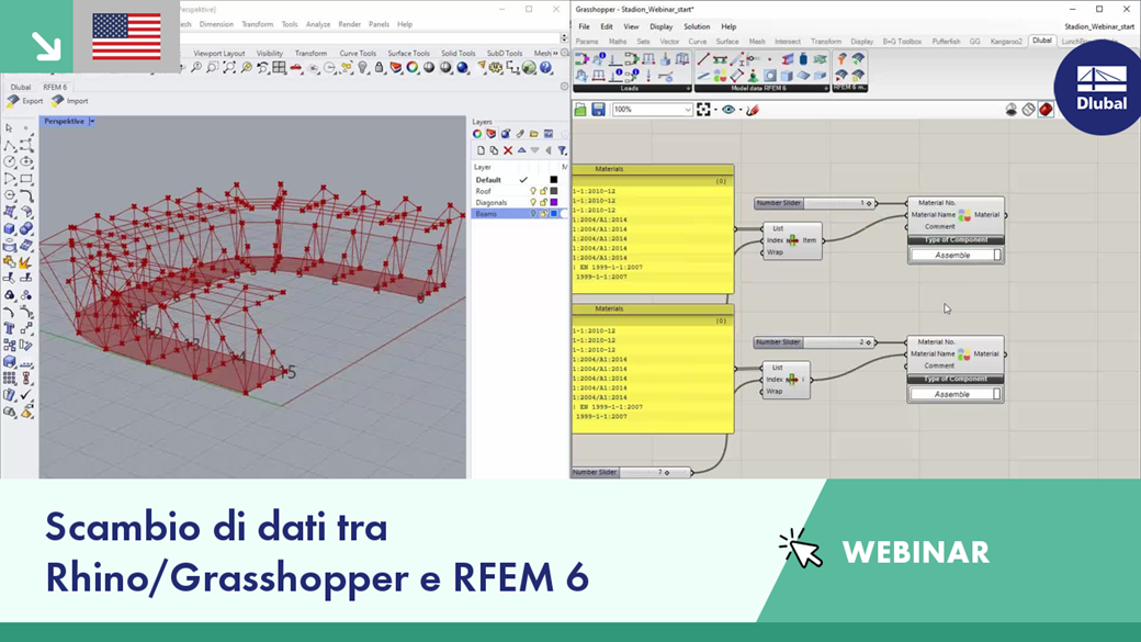 Scambio di dati tra Rhino/Grasshopper e RFEM 6