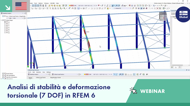 Analisi di stabilità e deformazione torsionale (7 DOF) in RFEM 6