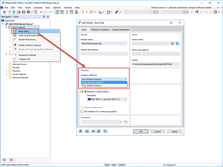 FAQ 005227 | Il metodo di analisi selezionato in RSECTION influenza il progetto della sezione trasversale in RFEM/RSTAB?