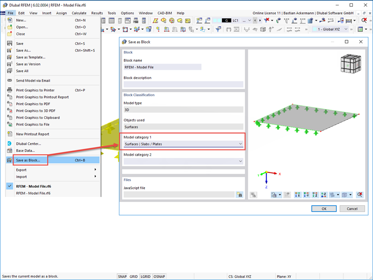 FAQ 005231 | Come posso creare e aprire blocchi in RFEM 6/RSTAB 9?