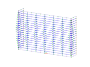 Modello 3D della facciata in acciaio-vetro in RSTAB (© SuP Ingenieure GmbH)