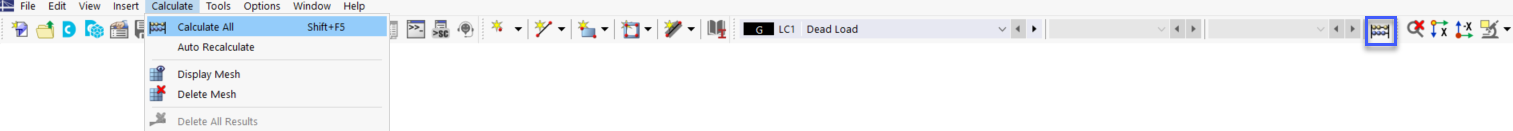 Funzione "Calcola tutto" nel menu e barra degli strumenti