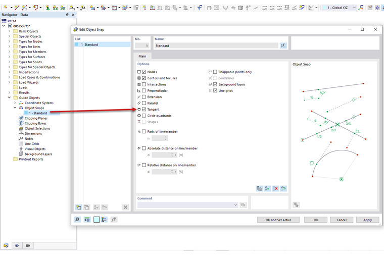 FAQ 005253 | C'è un modo semplice per generare una tangente a un cerchio in RFEM 6?