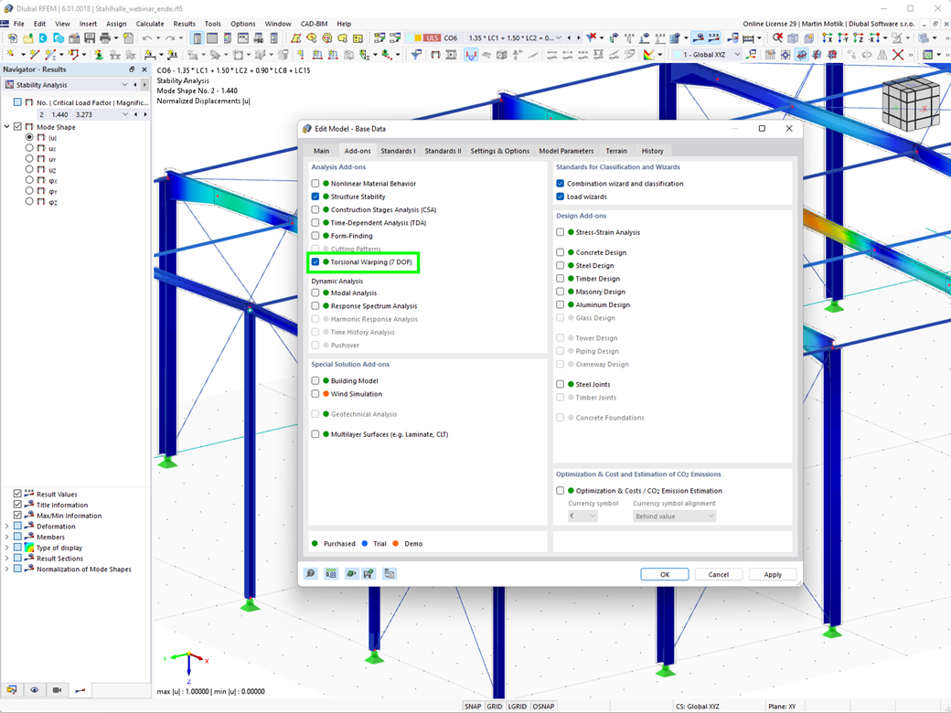 Attivazione dell'add-on in RFEM 6