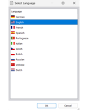Seleziona lingua per relazione di calcolo