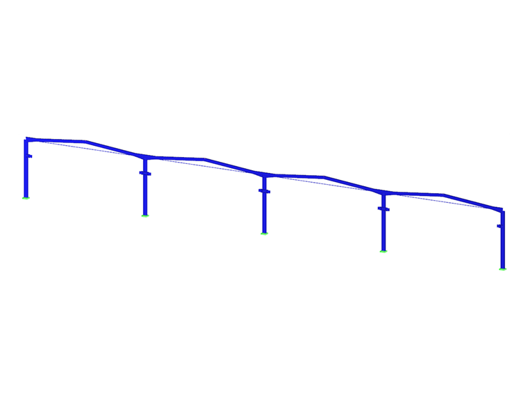 Capannone industriale a quattro campate con gru a ponte