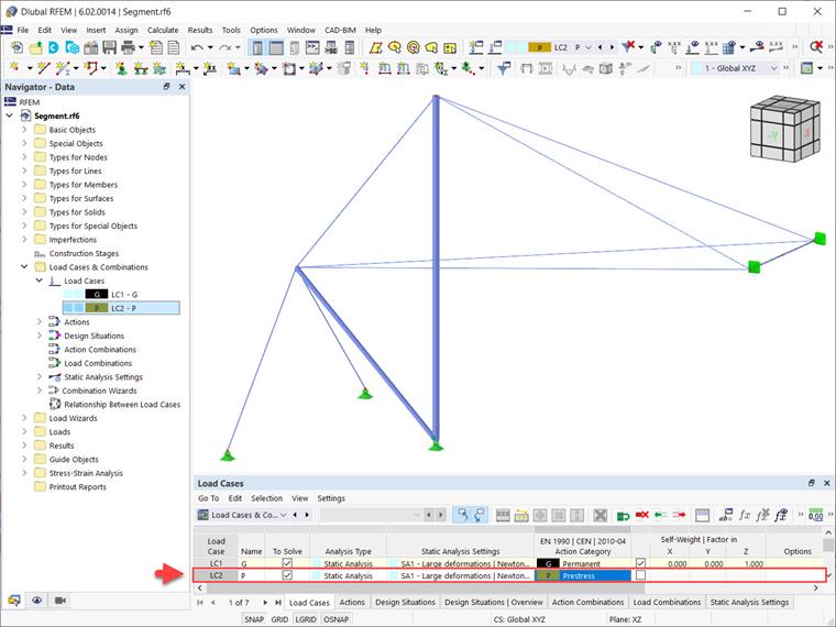 Caso di carico di ''Pretensionamento"
