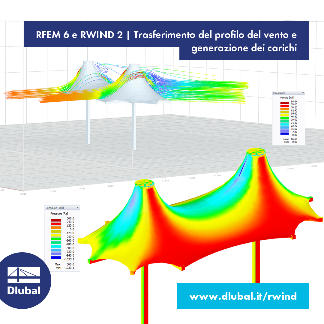 RFEM 6 e RWIND 2 | Trasferimento del profilo del vento e generazione dei carichi