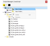 Crea nuovo script in Gestione script