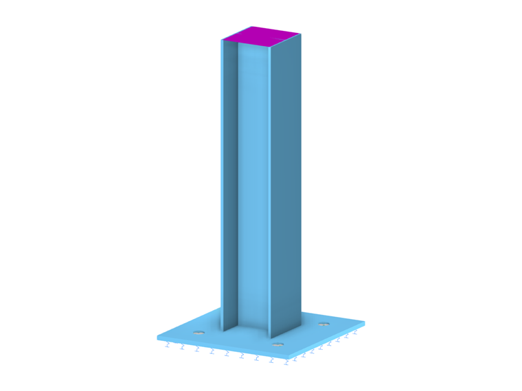 Basamento della colonna con saldature lineari