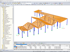 La struttura intelaiata del cortile modellata in RFEM (© D-Bois)