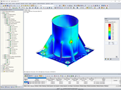 Tensioni nella base della colonna sotto il carico del vento