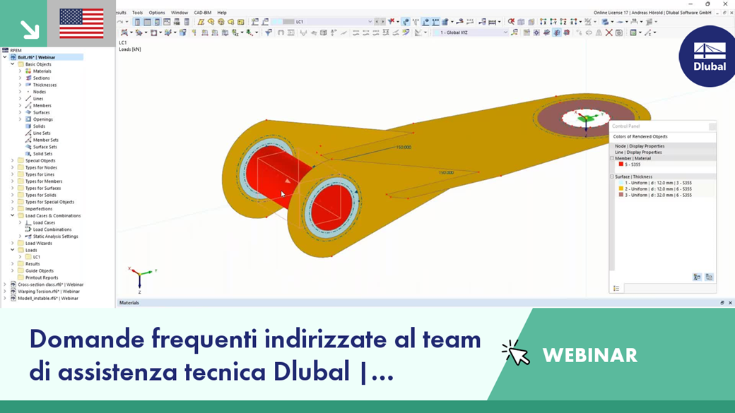 Webinar discussing frequently asked questions in August 2022 by Dlubal's support team.