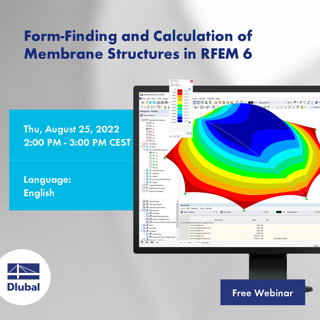 Form-Finding e calcolo di strutture a membrana in RFEM 6