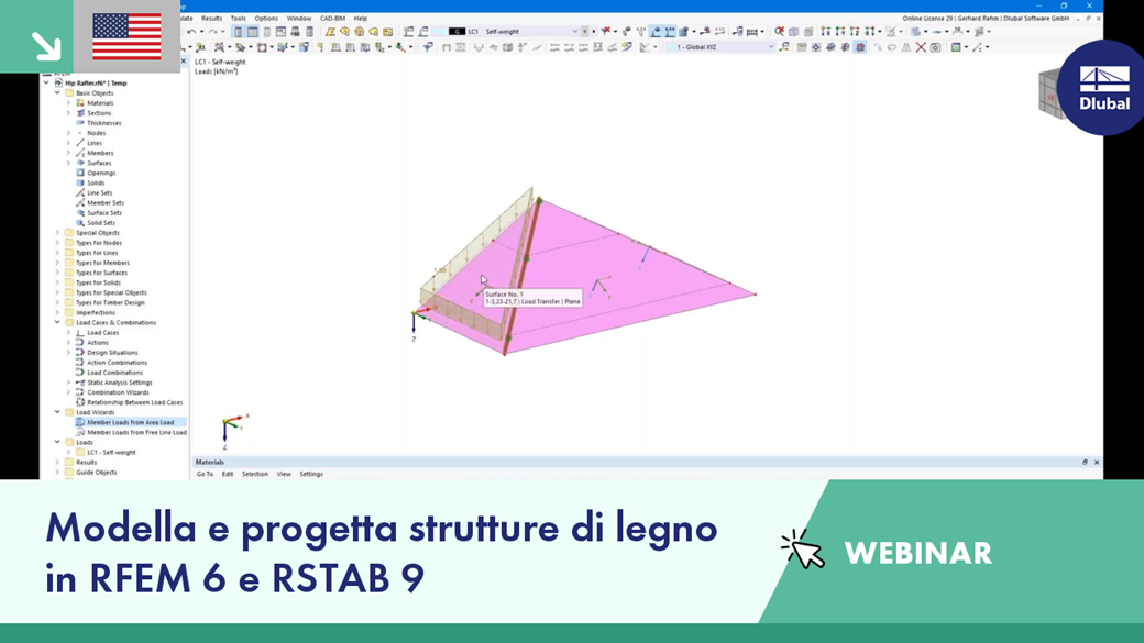 RFEM 6 and RSTAB 9 used for timber structure modeling webinar.