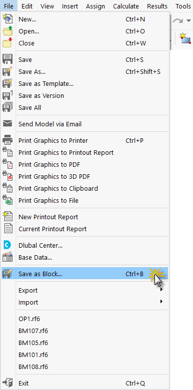 Salva lo script come blocco
