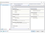 Finestra di dialogo "Modifica nuova struttura"