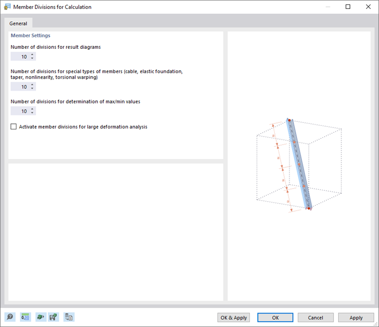 Finestra di dialogo "Divisioni dell'asta per l'analisi"