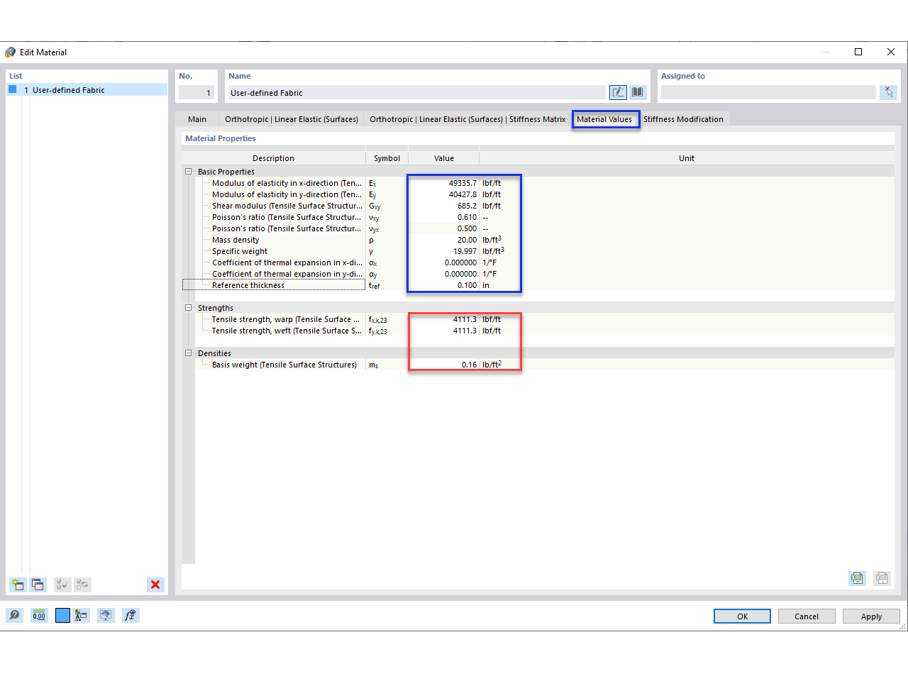FAQ 005317 | Come posso creare un tessuto definito dall'utente?