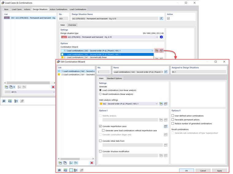 Definizione della creazione guidata di combinazioni