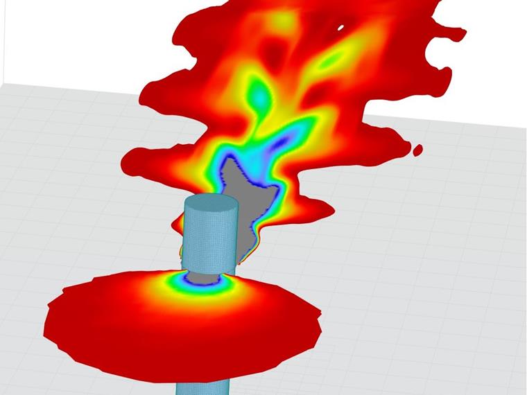 Scia di vortici di Karman nella visualizzazione ottimizzata