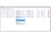Definizione dei criteri di filtro per i valori risultanti