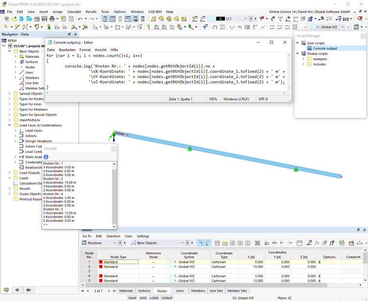Controllo dell'output nella console