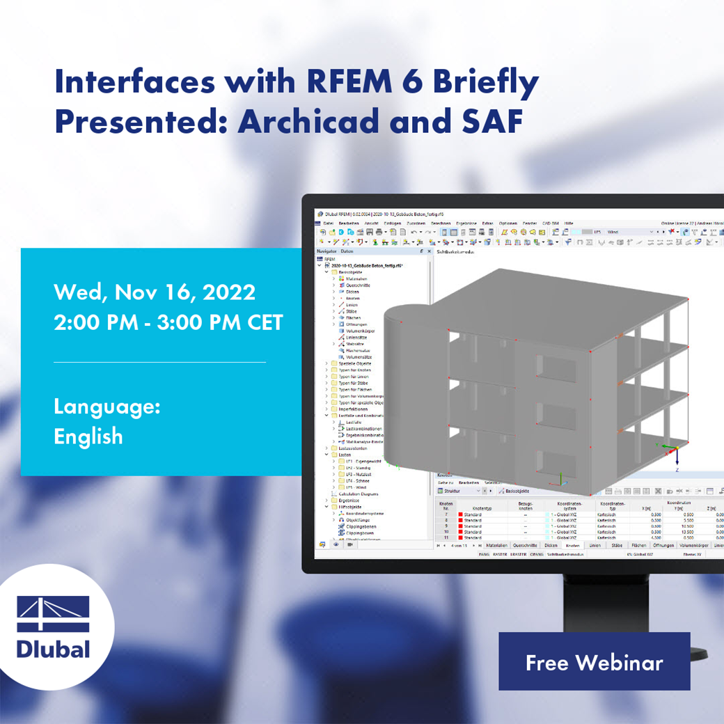 Interfacce con RFEM 6 brevemente presentate: Archicad e SAF