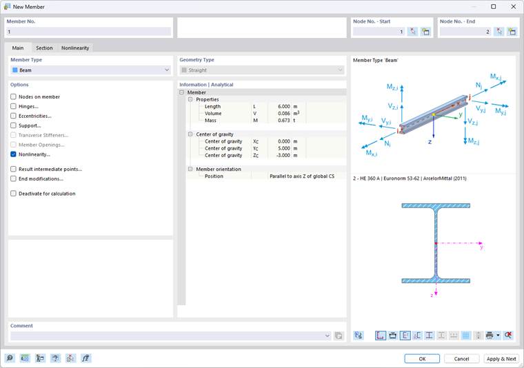 Finestra di dialogo "Nuova asta"