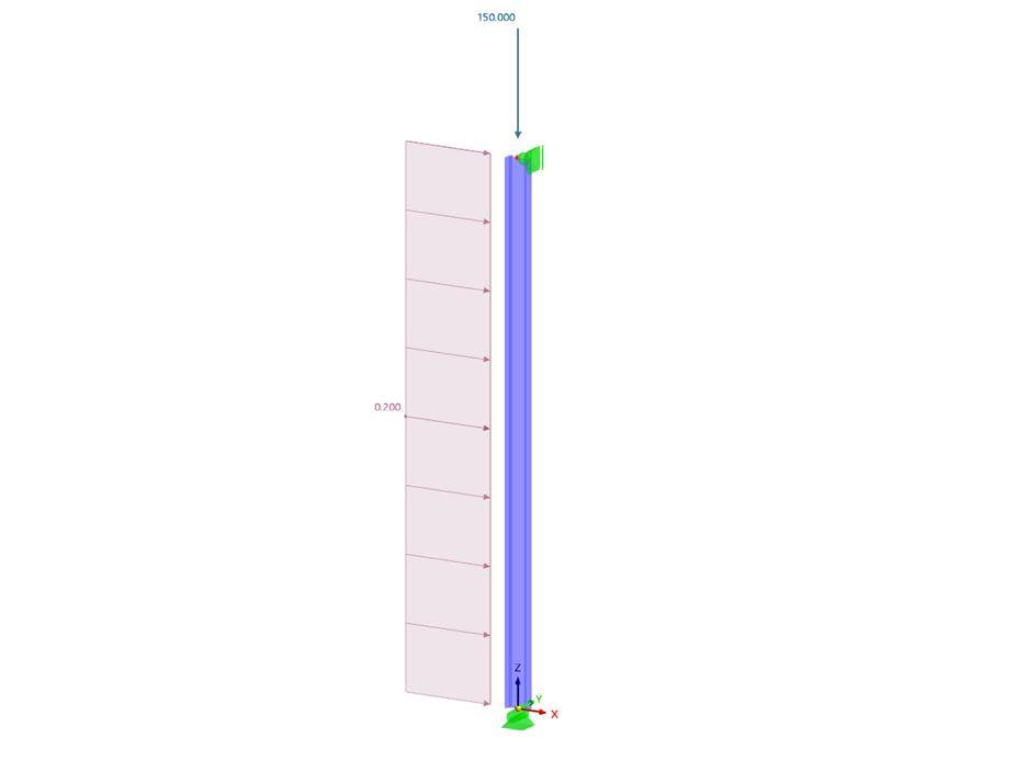 Caso del problema di riferimento 1 - Modello RFEM 6
