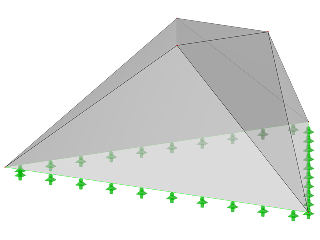 ID modello 517 | 034-FPC020-b (Variante più generale di 034-FPC020-a) | Sistemi di strutture piegate piramidali. Superfici triangolari piegate. Pianta triangolare