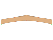 ID modello 584 | GLB0511 | Trave in legno lamellare | Cambered | Altezza costante | Simmetrico | Con cuneo di colmo allentato