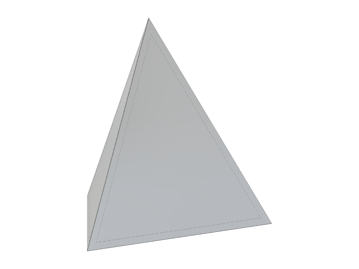 Modello di piramide triangolare con opzioni parametriche tramite Javascript, personalizzabile tramite altezza o lunghezza uguale dei bordi.