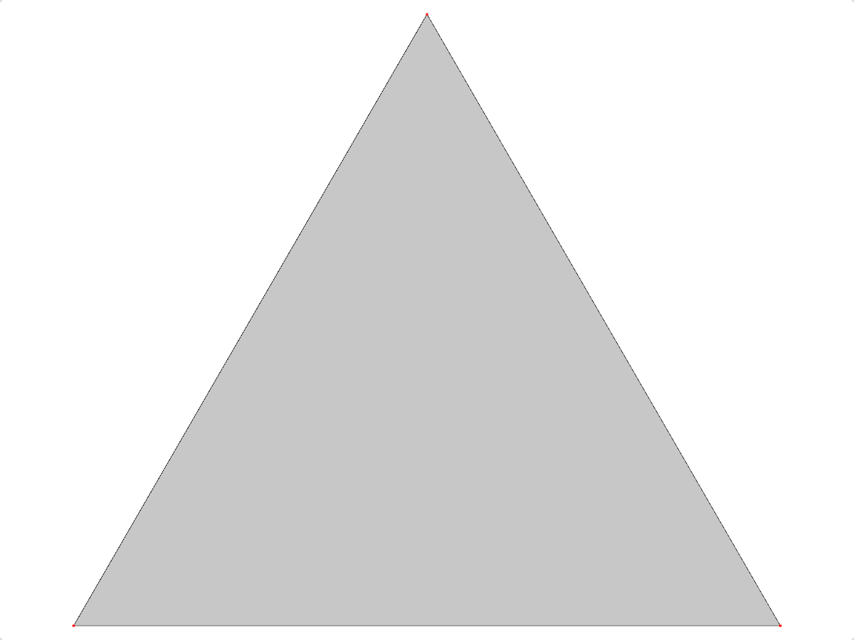 Analisi di superficie 3D con elementi di mesh triangolari che illustrano le tecniche di calcolo strutturale.