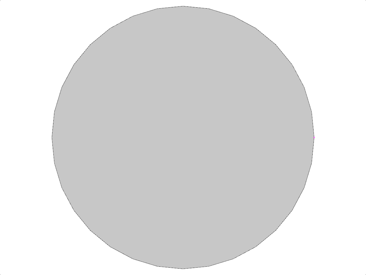 Una vista dettagliata di una superficie circolare utilizzata in uno scenario di analisi strutturale.