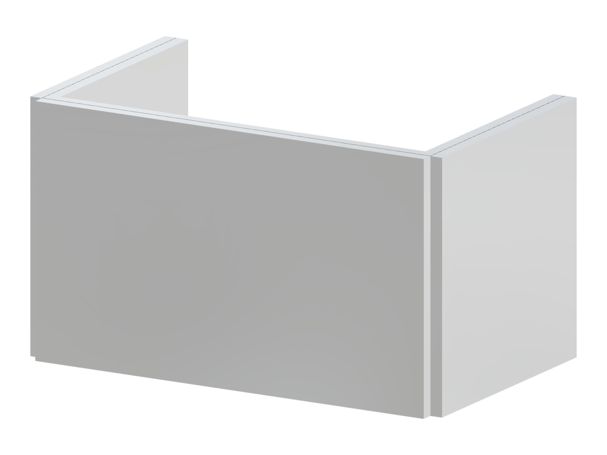 Muro in calcestruzzo con configurazione a forma di U, che mette in risalto l'elemento architettonico.
