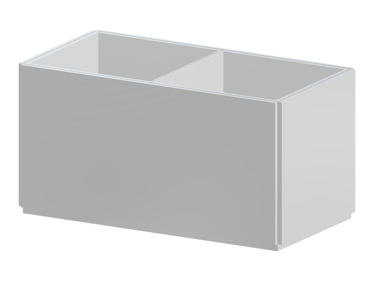 Bacino in calcestruzzo progettato parametricamente con superfici che mostrano la costruzione dettagliata e la pianificazione strutturale.