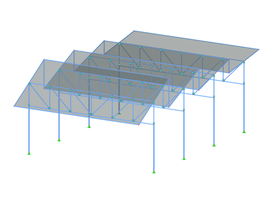 ID modello 3475 | FTS004 | Piani del tetto con inclinazione diversa supportati centralmente