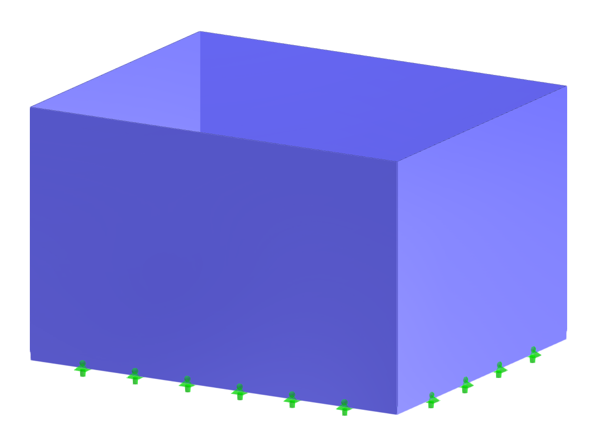 Una vista dettagliata di una struttura di serbatoio rettangolare in acciaio progettata per scopi di stoccaggio, concentrandosi sulla sua costruzione robusta e sull'allineamento geometrico.