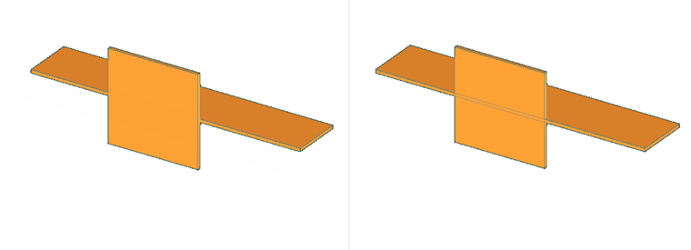Piano di taglio: Più vicino (sx), Più lontano (destra)