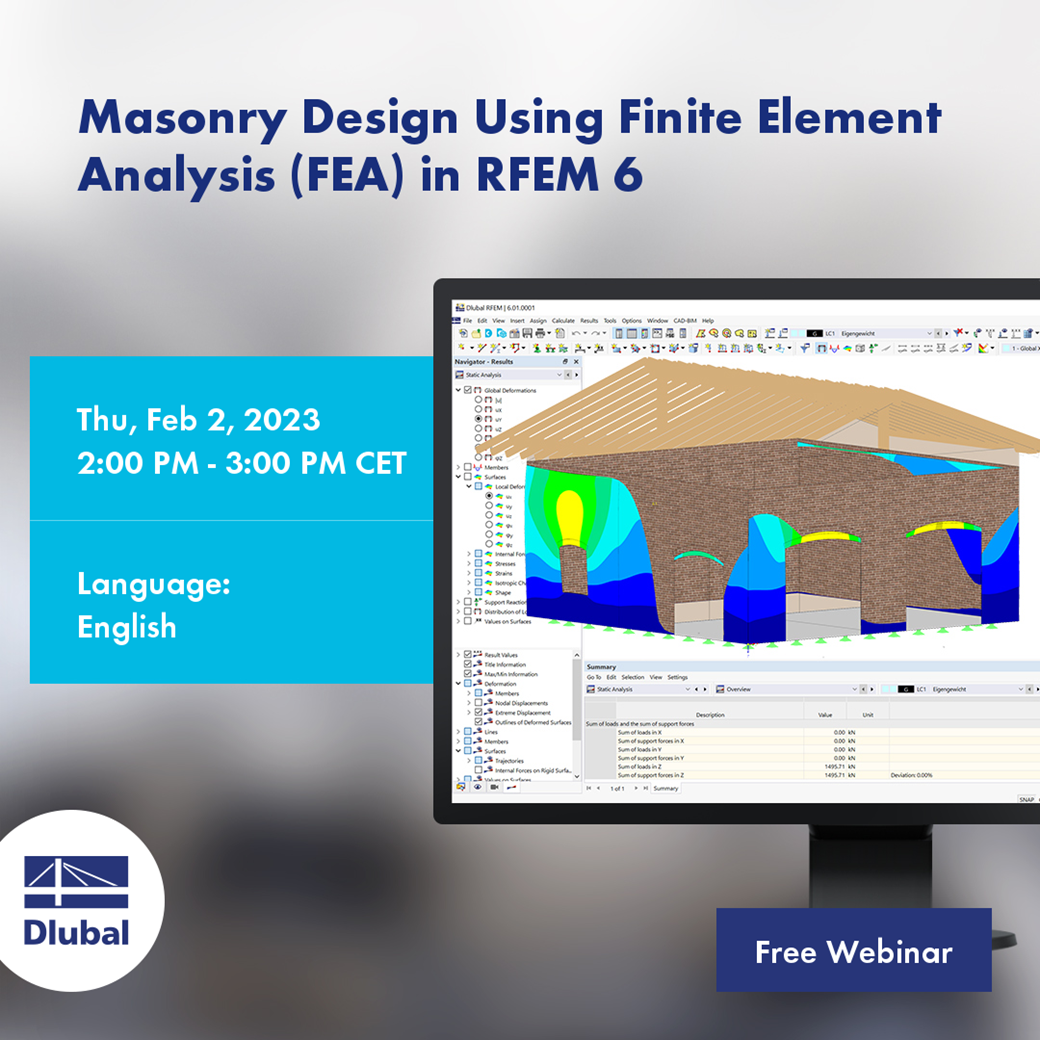Verifica di strutture in muratura utilizzando l'analisi agli elementi finiti (FEA) in RFEM 6