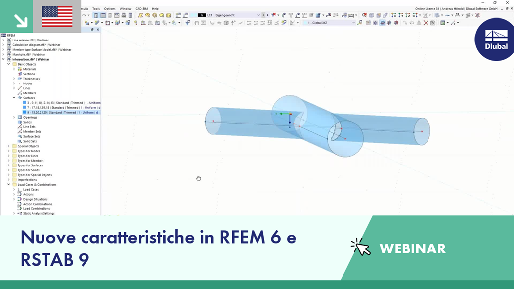 Illustration demonstrating new features and capabilities in RFEM 6 and RSTAB 9 software.