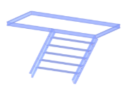Modello 003883 | STS001-g | Scala a rampa singola con pianerottolo sinistro