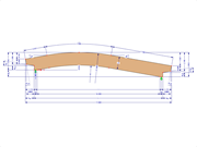 Modello 000579 | GLB0410 | Trave lamellare incollata | Curvo | Altezza costante | Asimmetrico | Cantilever conici sfalsati con parametri