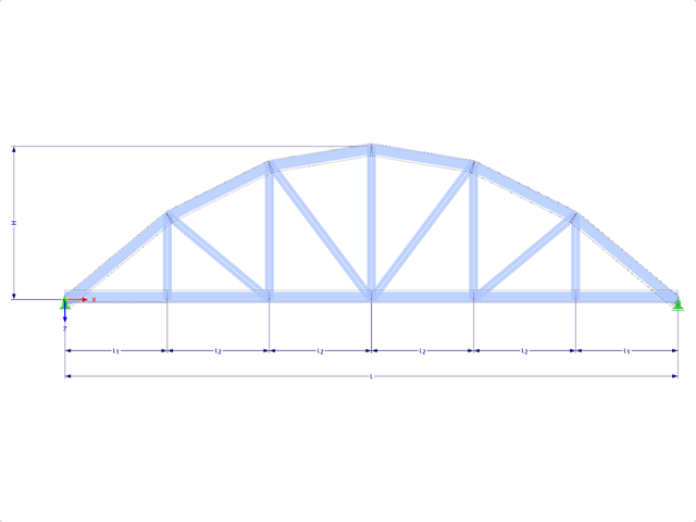 Modello 001611 | FT700p-plg-a | Truss della corda dell'arco con i parametri